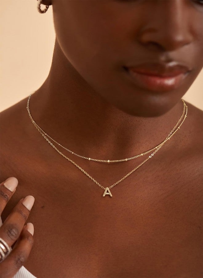 LEXODY Gold Initial Necklaces for Women, 14k Gold Plated Round Letter A-Z Pendant Necklace Trendy Capital Monogram Necklace Dainty Name Pendant Necklace for Women Jewelry Gifts - Image 4